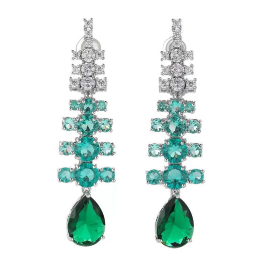 #229 Design Cubic Zirconia Drop Earrings - 18K Gold Plated | Bo Cheng Jewelry