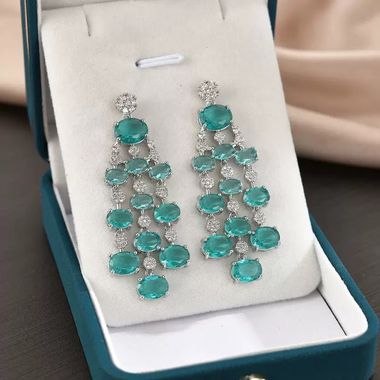 #231 Crystal Luxury Earrings - 18K Gold Plated | Bo Cheng Jewelry