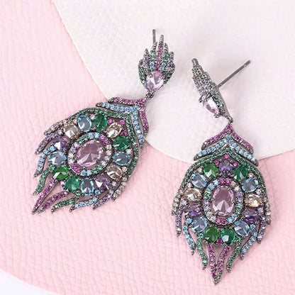 #233 Crystal Fashion Earrings - 18K Gold Plated | Bo Cheng Jewelry
