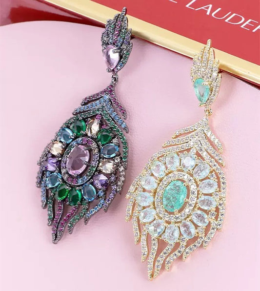 #233 Crystal Fashion Earrings - 18K Gold Plated | Bo Cheng Jewelry