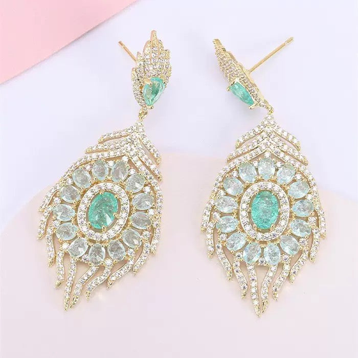 #233 Crystal Fashion Earrings - 18K Gold Plated | Bo Cheng Jewelry