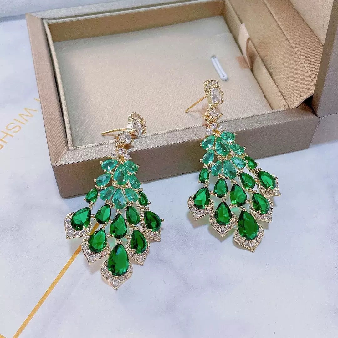 #242 Exquisite Cubic Zirconia Stud Earrings - 18K Gold Plated | Bo Cheng Jewelry