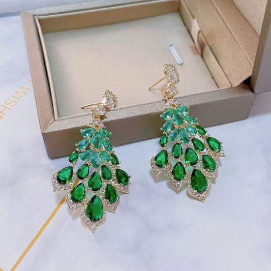 #242 Exquisite Cubic Zirconia Stud Earrings - 18K Gold Plated | Bo Cheng Jewelry