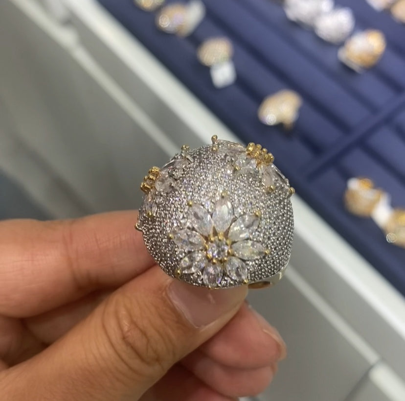 Elegant charm exquisite zircon women ring 18K gold plated wholesale