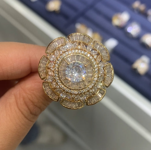 Timeless elegant crystal women ring 18K gold plated CZ wholesale