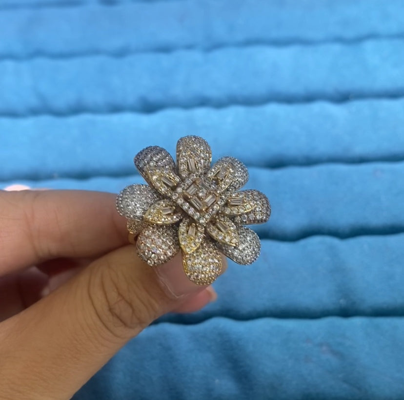 Modern chic classic CZ ring 18K gold plated wholesale