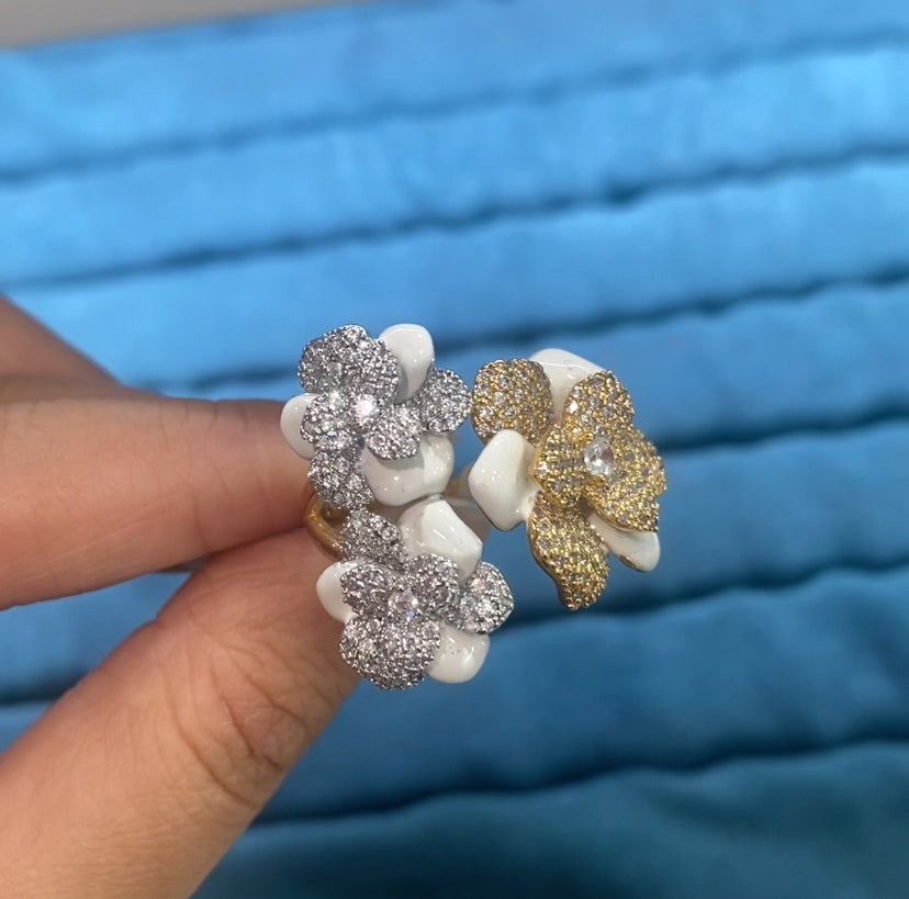Modern chic exquisite CZ women ring 18K gold plated wholesale