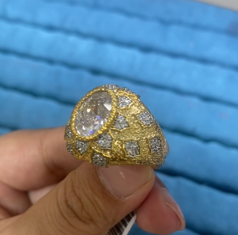 Elegant charm premium crystal vintage women ring 18K gold plated wholesale