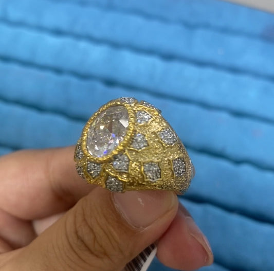 Elegant charm premium crystal vintage women ring 18K gold plated wholesale