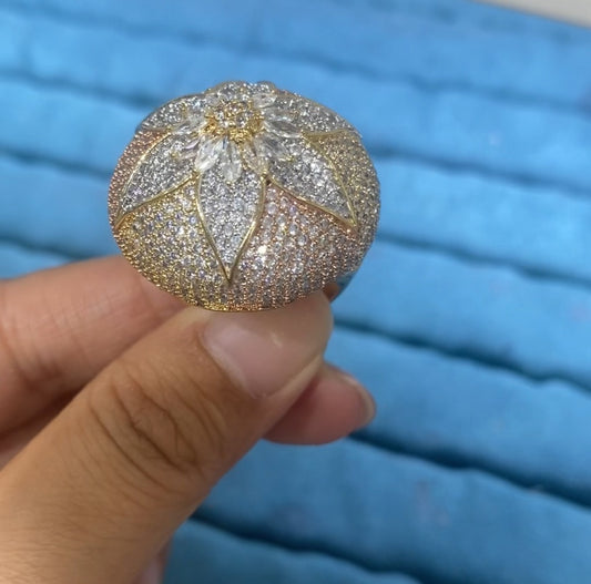 Timeless beauty elegant zircon women ring 18K gold plated wholesale
