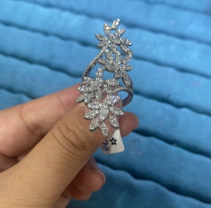 Bold statement luxury crystal vintage ring 18K gold plated wholesale