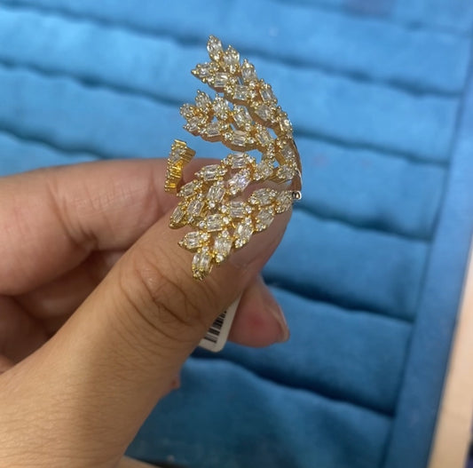 Luxury statement 3D design ring 18K gold plated wholesale