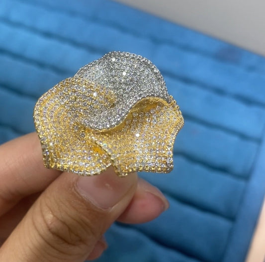 R043 "Wholesale Luxury Micro-Pavé CZ Ring - 18K Gold Plated | Bo Cheng Jewelry