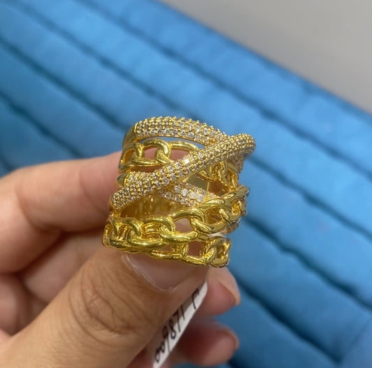 R051 "Timeless Beauty Wholesale Luxury Micro-Pavé CZ Ring - 18K Gold Plated | Bo Cheng Jewelry