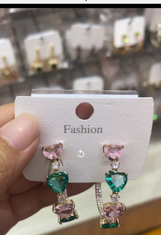Sparkling micro pave fashion earrings 18K gold plated CZ wholesale