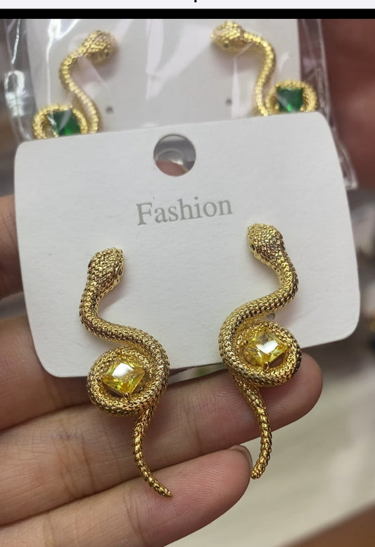 Design color zircon earrings 18K gold plated CZ wholesale