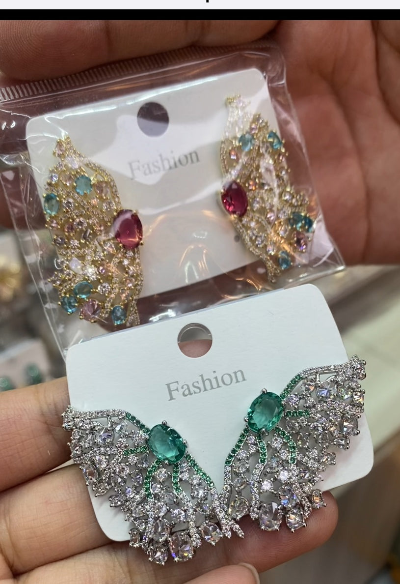 Trendy elegant CZ ear accessories 18K gold plated wholesale