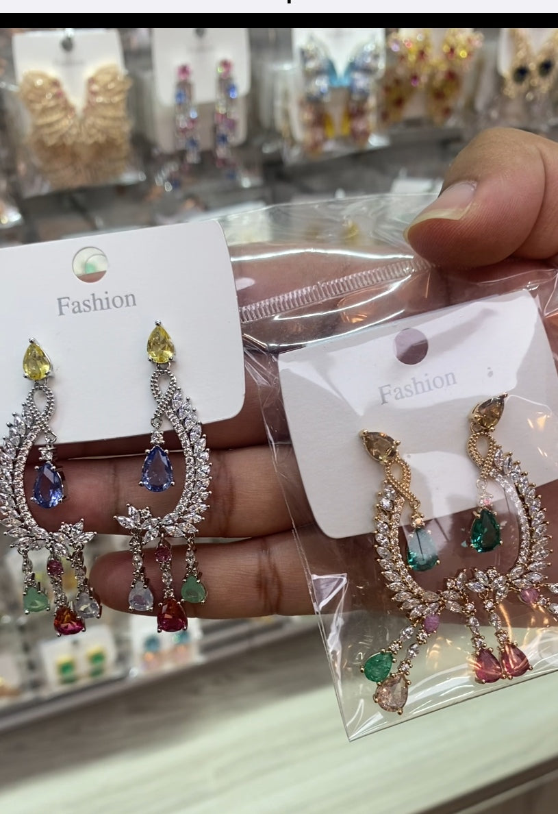 Viral classic CZ drop earrings 18K gold plated wholesale