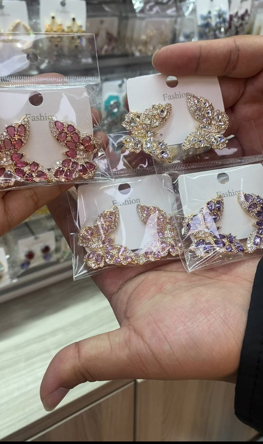 Fashion colorful zircon earrings 18K gold plated wholesale