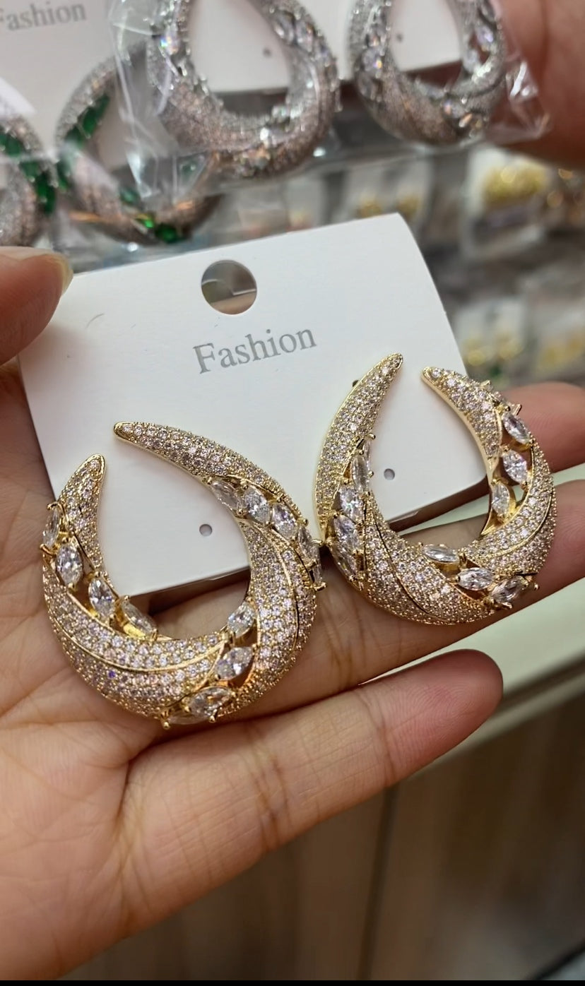 New fashion CZ drop earrings 18K gold plated wholesale