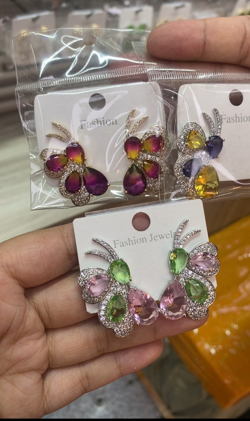 Viral luxury CZ earrings 18K gold plated wholesale