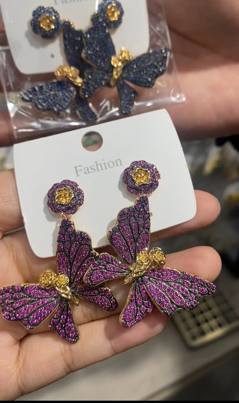 New luxury CZ drop earrings 18K gold plated wholesale