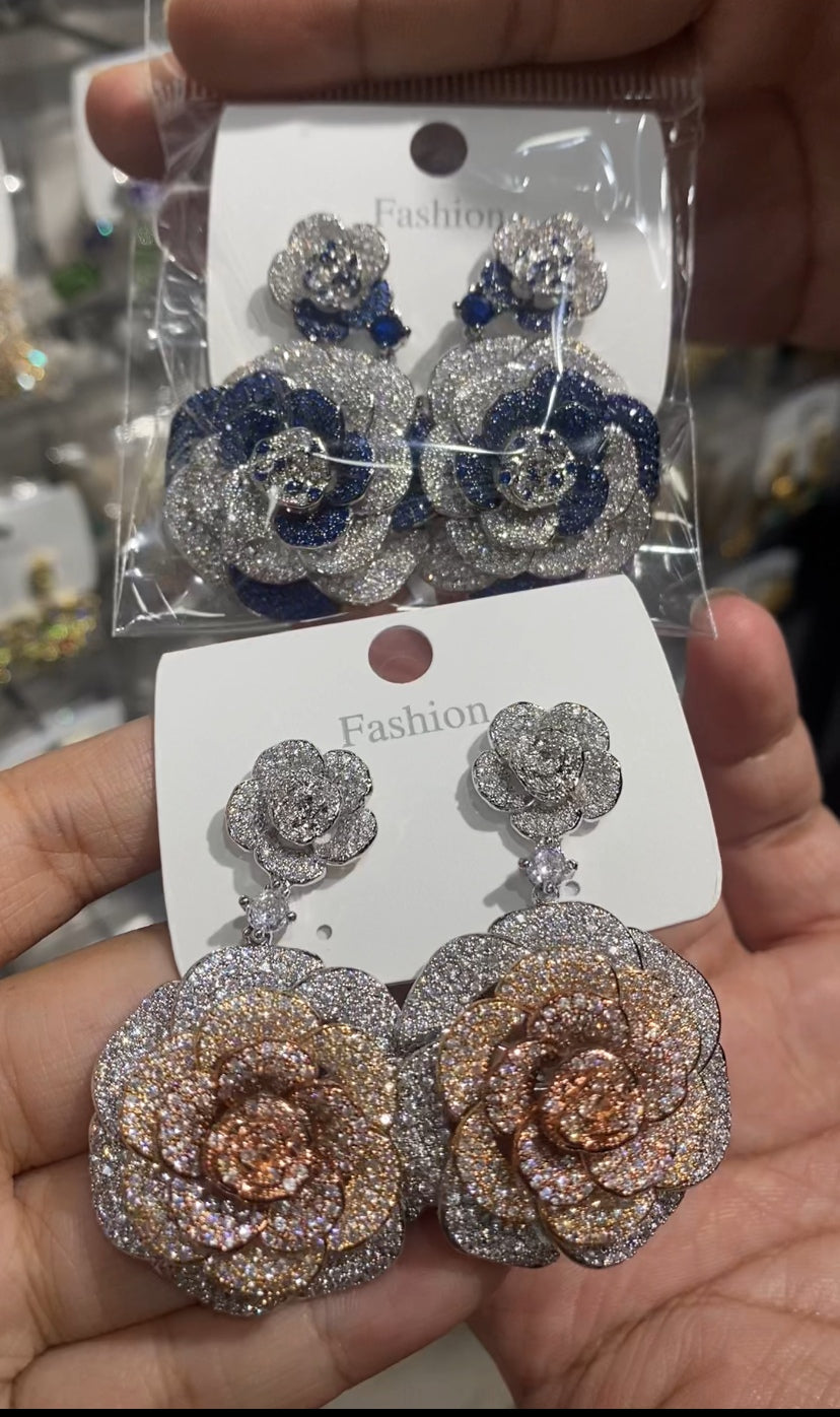 Design simulated diamond new earrings 18K gold plated wholesale