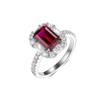 Premium 2.2CT Sugar Cube Cultivated  Ruby Ring | Bo Cheng Jewelry 2026 Collection