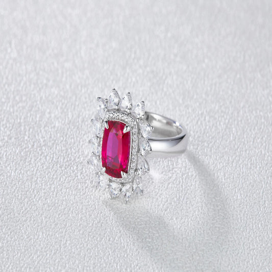 Lab Ruby Mermaid Ring Gold Plated CZ Wholesale View 2