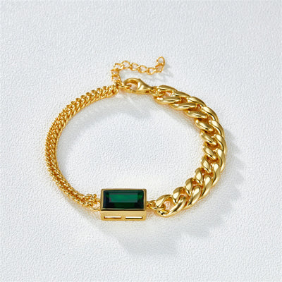 4CT lab emerald bracelet in 18K gold plated copper wholesale