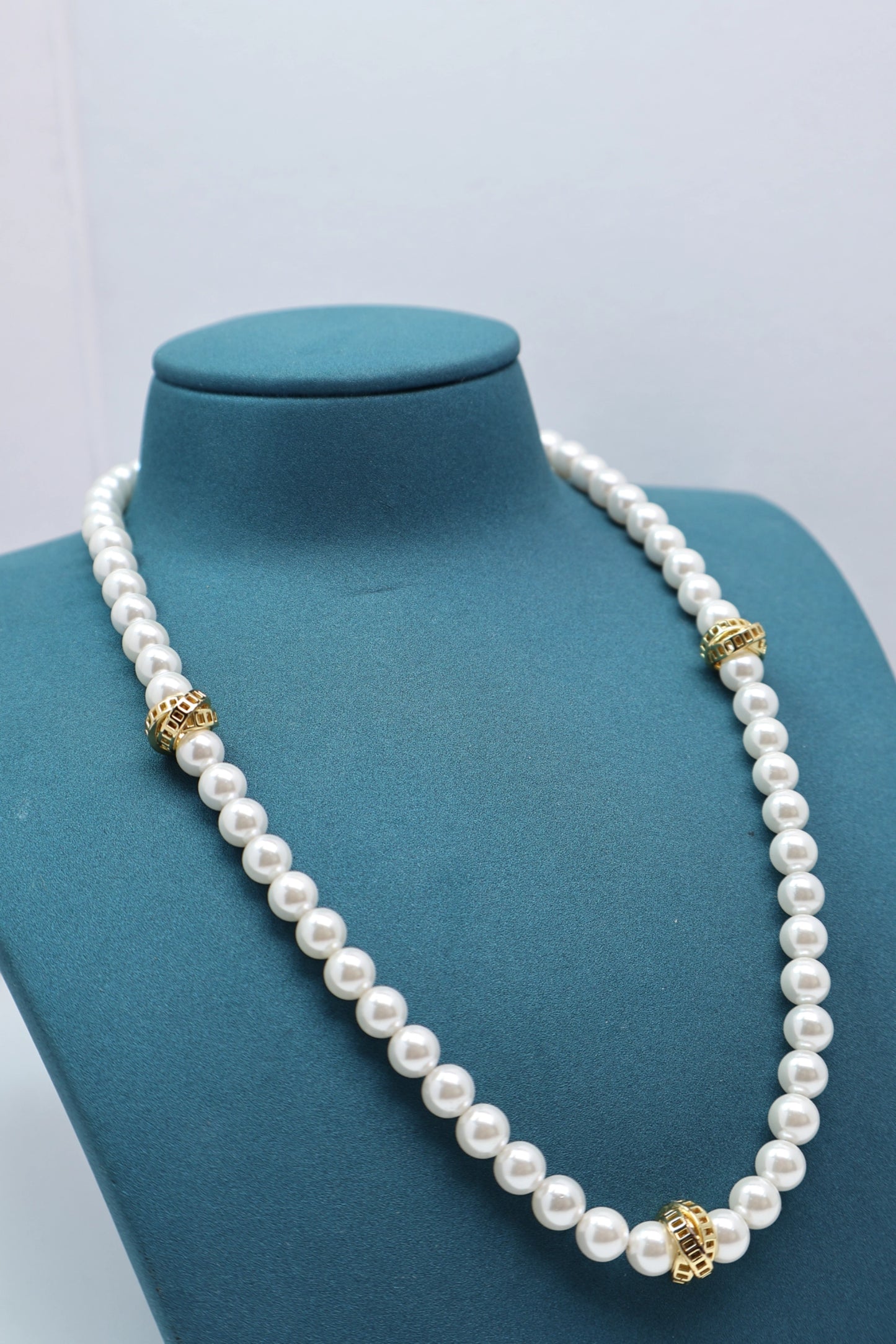Layered Pearl Necklace 925 Sterling Silver