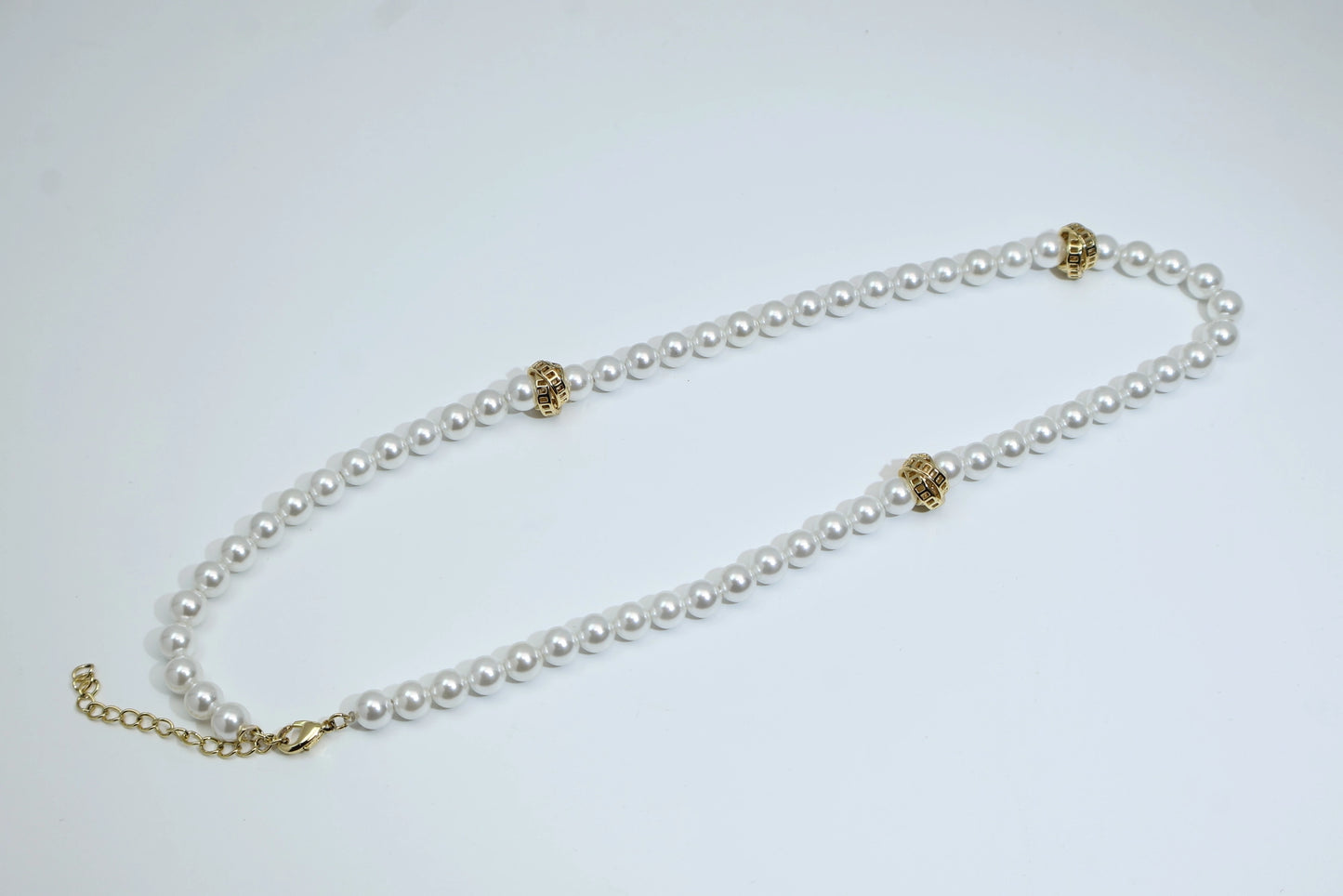 Layered Pearl Necklace 925 Sterling Silver