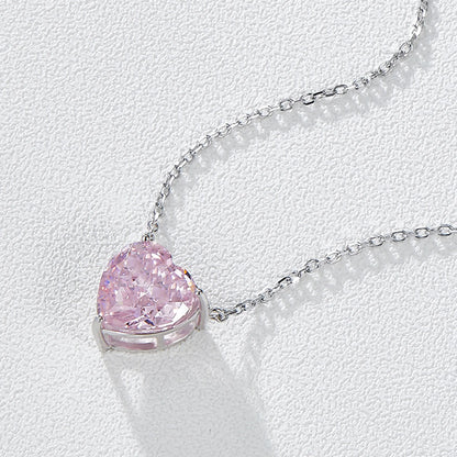 High Carbon Simulated Diamond Heart, necklace