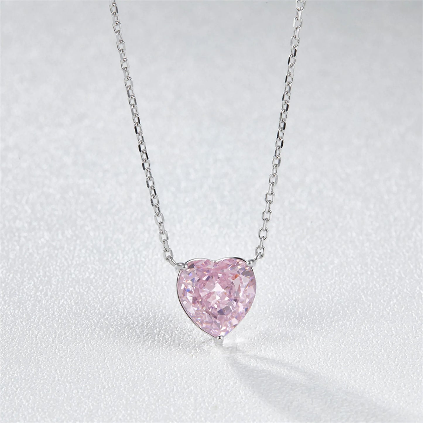 High Carbon Simulated Diamond Heart, necklace