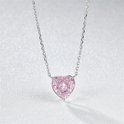 High Carbon Simulated Diamond Heart, necklace