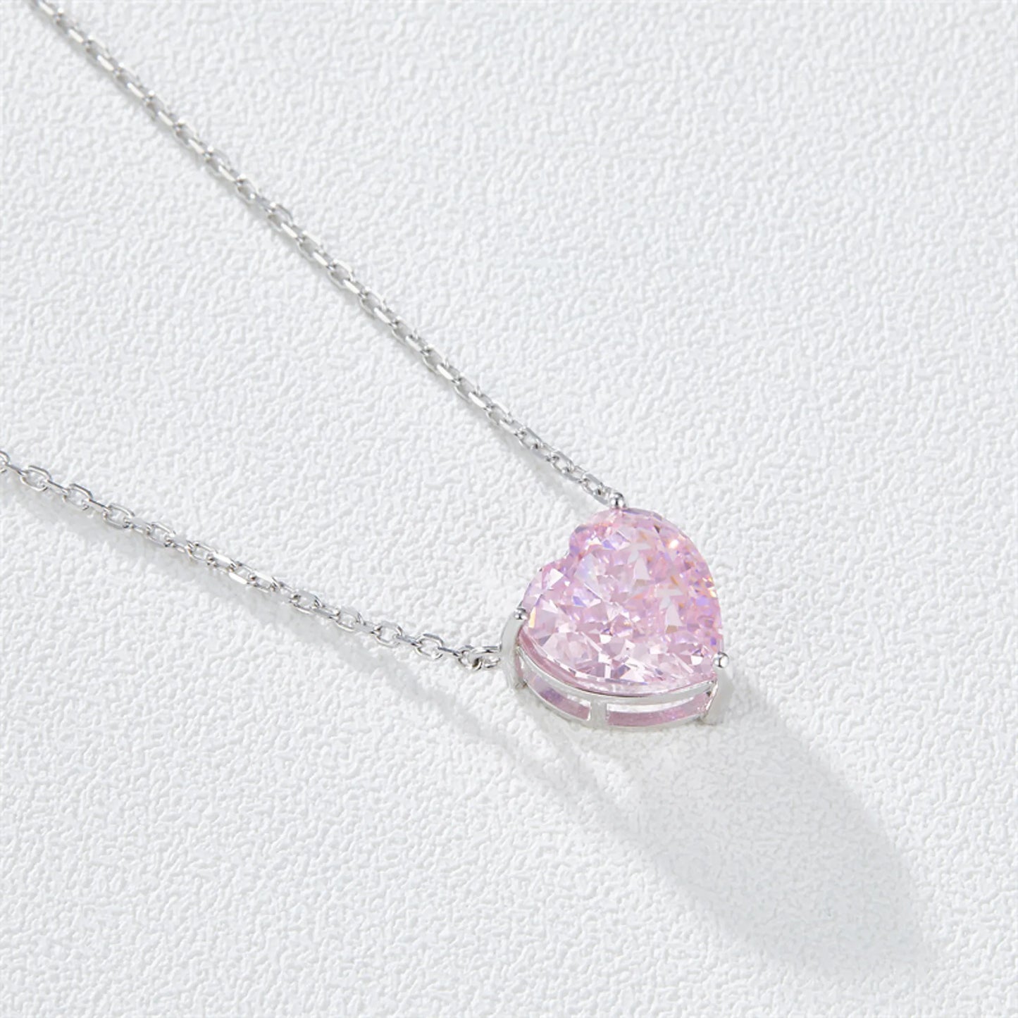 High Carbon Simulated Diamond Heart, necklace