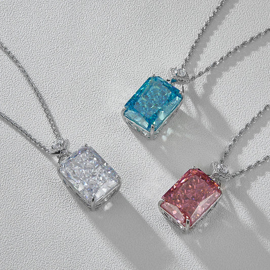 Simulated diamond layered necklace worn on neck white gold supplier