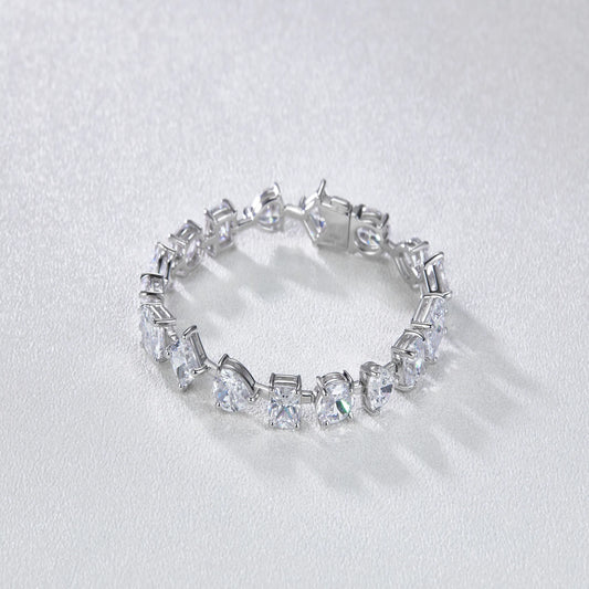 Simulated diamond bracelet worn on wrist white gold plated supplier