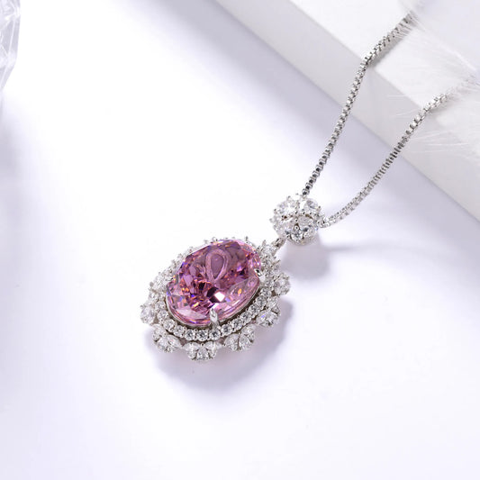 Simulated diamond drop necklace worn on neck white gold supplier
