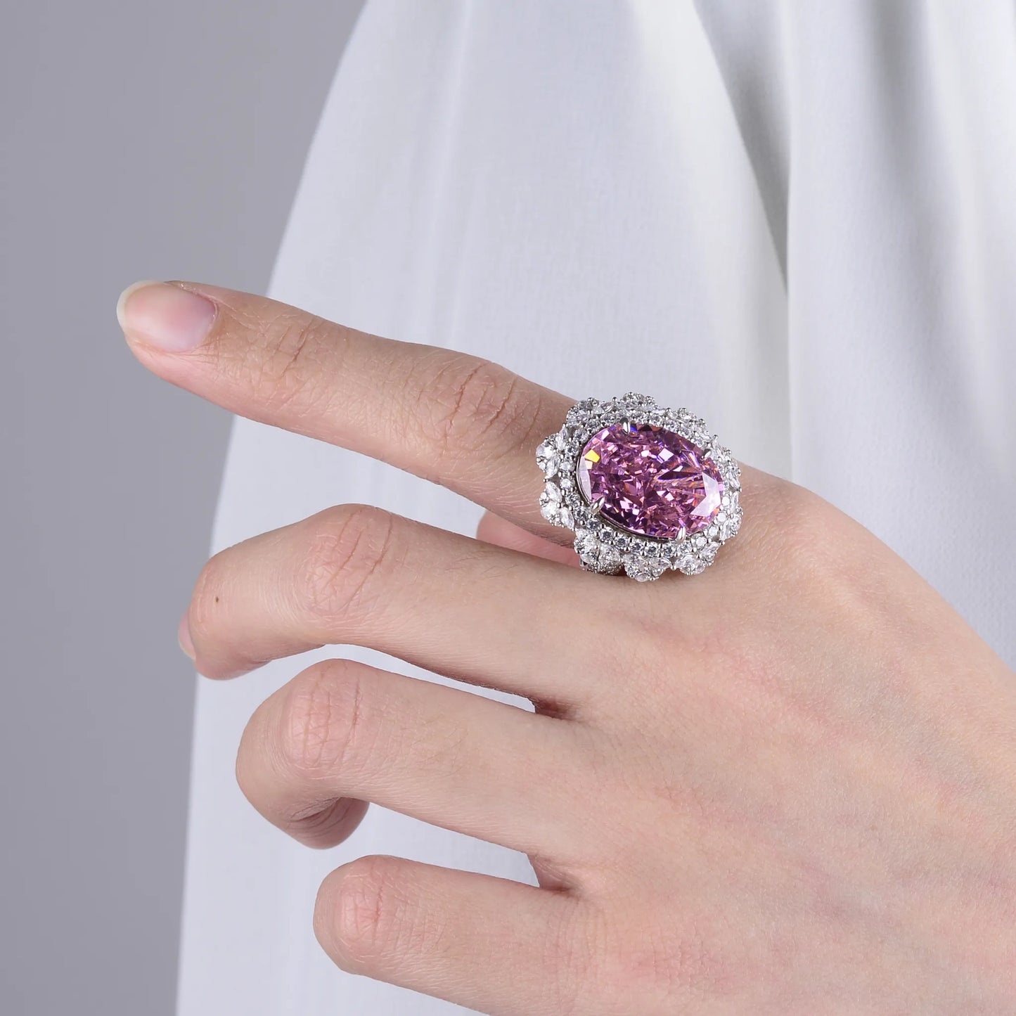High carbon diamond pearl CZ detail white gold manufacturer