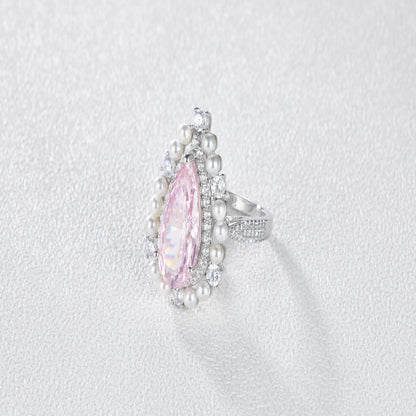 High Carbon Simulated Diamond ring