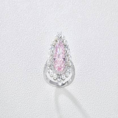 High Carbon Simulated Diamond ring