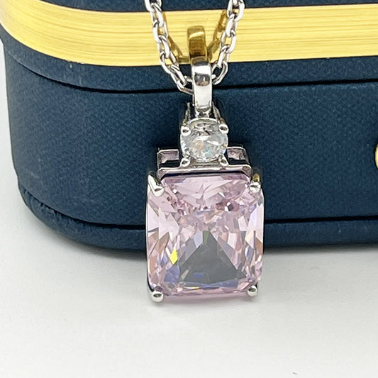 Luxury simulated diamond necklace worn on neck white gold supplier