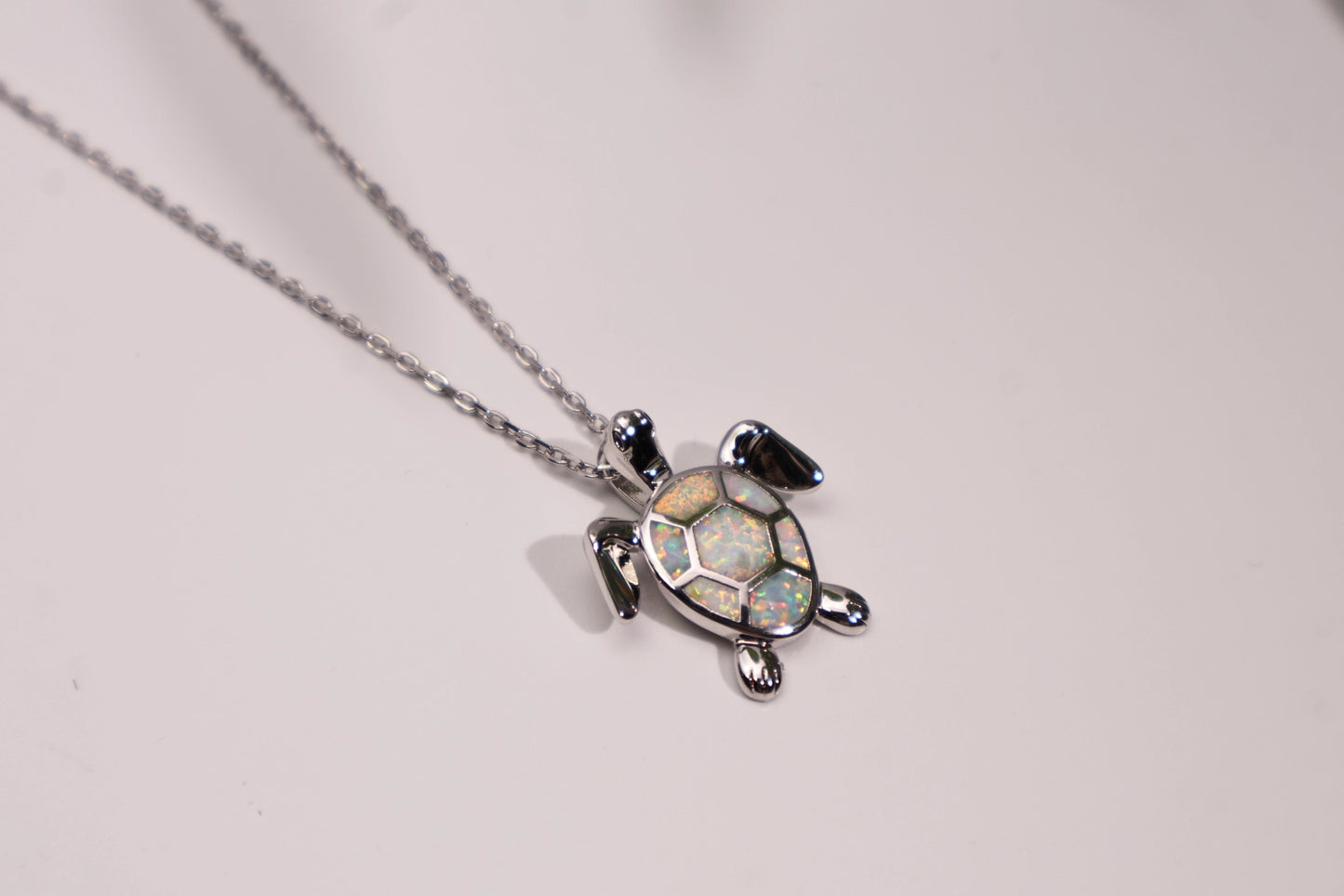 Ocean Sea Turtle Necklace with Opal