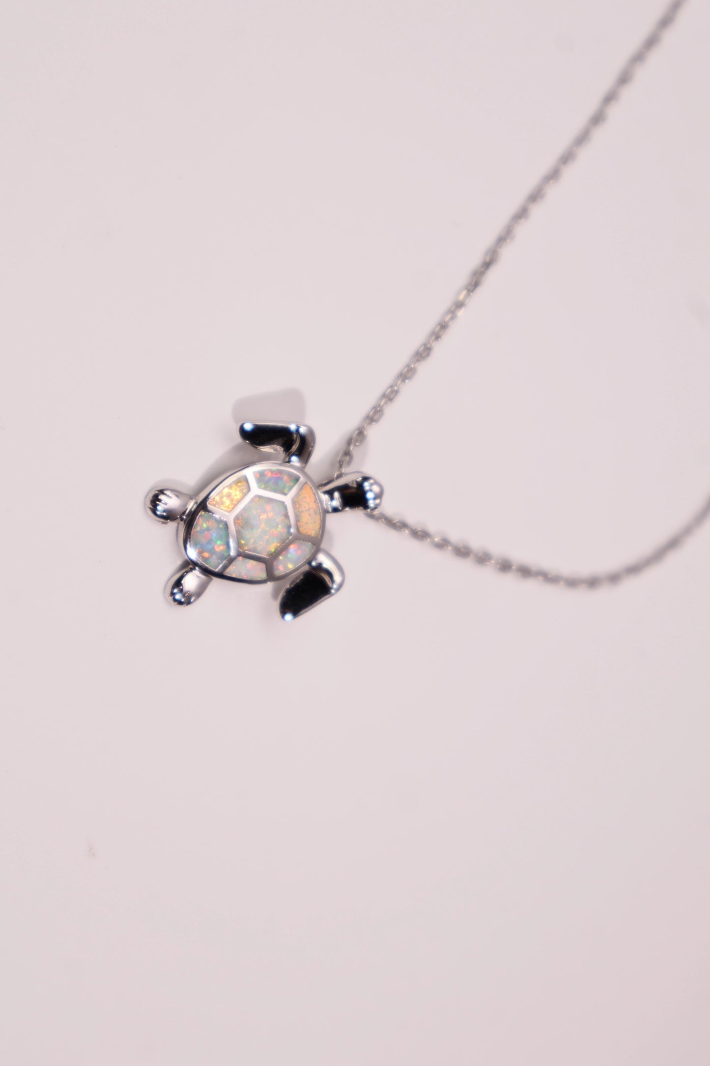 Ocean Sea Turtle Necklace with Opal