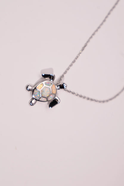 Ocean Sea Turtle Necklace with Opal