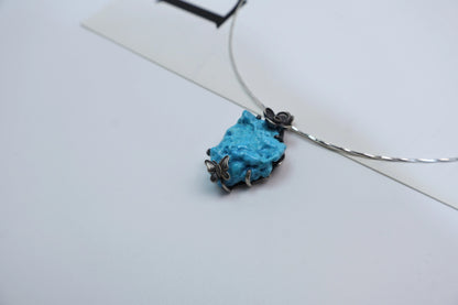 Original Butterfly Turquoise Pendant Necklace