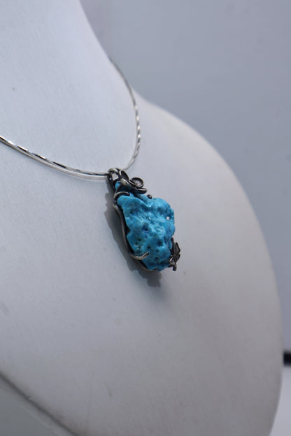 Original Butterfly Turquoise Pendant Necklace