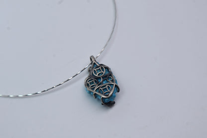 Original Butterfly Turquoise Pendant Necklace