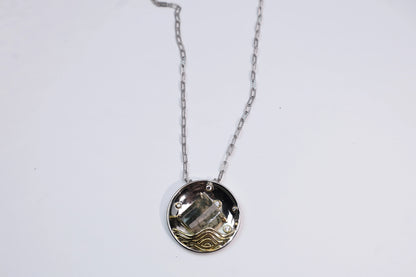 Original Moss Agate Pendant Necklace 925 Sterling Silve